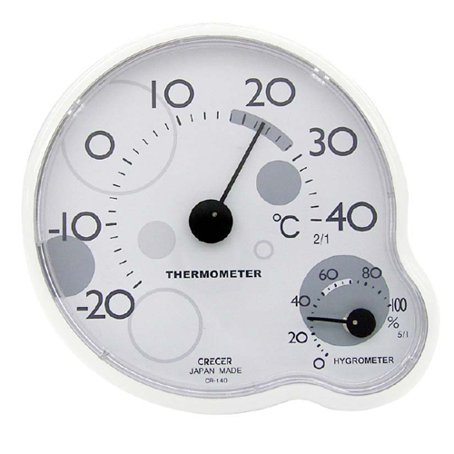 ＣＲＥＣＥＲ温度計・湿度計リップルＣＲ－１４０Ｗ