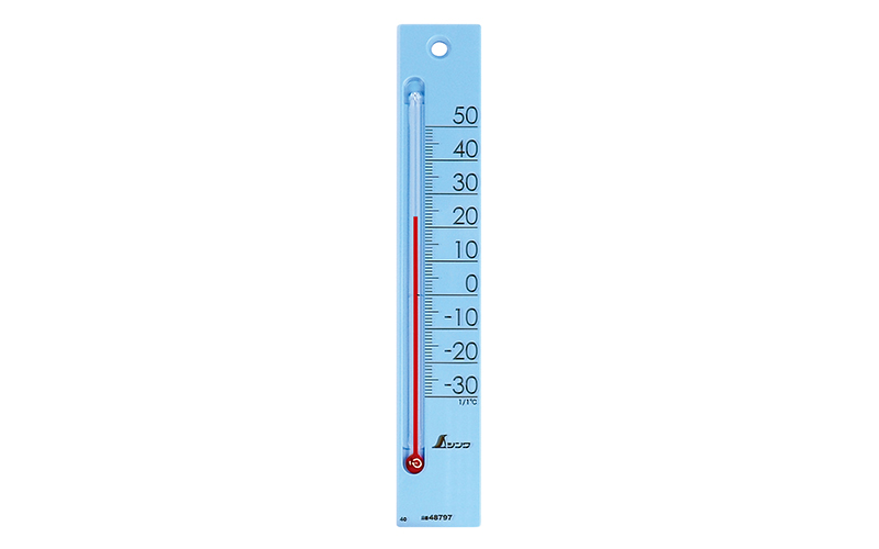 シンワ測定 温度計  プチサーモ  スクエア  たて  ２０㎝  ブルー 