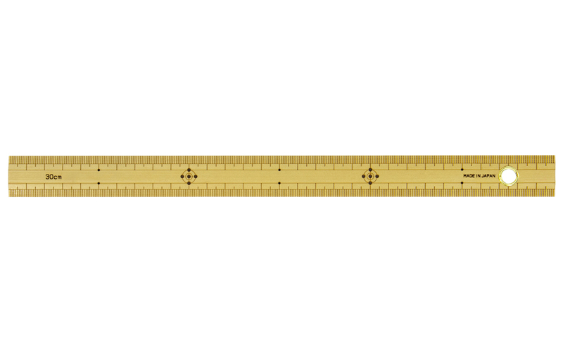 シンワ測定 竹製ものさし  ３０㎝  上下段１㎜ピッチ  ハトメ付 