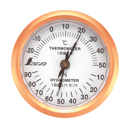 シンワ温湿度計丸型６．５㎝白Ｕ－３７２６６９