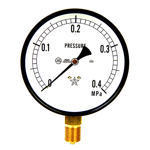 右下精器汎用圧力計Ａ１００・Ｇ３／８Ｓ－４１・０．４ＭＰＡ